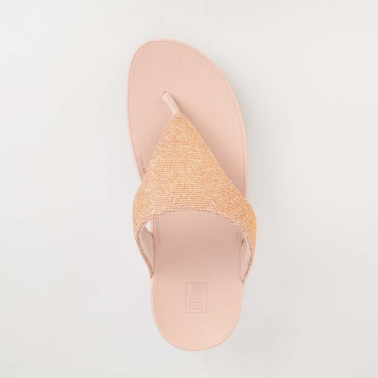 Women's Fit Flop Lottie Glitzy Toe Thong Sandals in Rose Gold