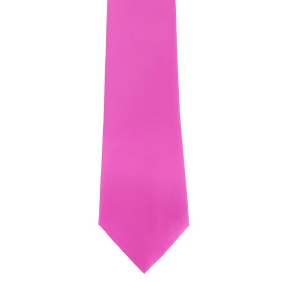 Premier Mens Plain Satin Tie (Narrow Blade) (Pack of 2) (Hot Pink) - Image 1