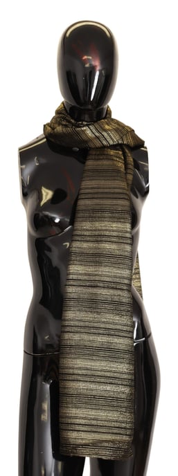 Chal de Seda Elástica Metálica Dorada para Mujeres de Dolce & Gabbana - Image 1
