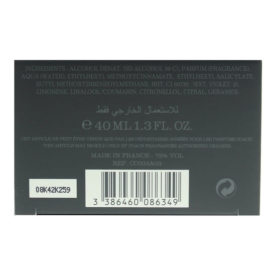 Coach For Men Eau de Toilette 40ml Spray - Image 4