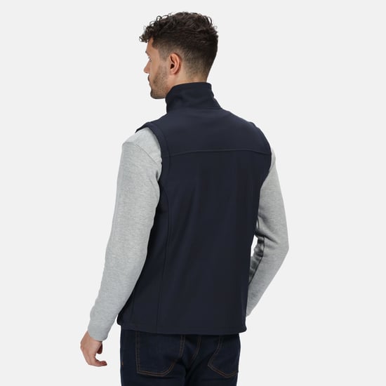 Regatta Mens Flux Softshell Bodywarmer / Sleeveless Jacket Water Repellent And Wind Resistant (Navy /Navy) - Image 4