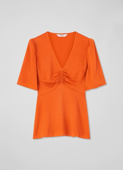 LK Bennett Gabbi Woven Tops, Orange