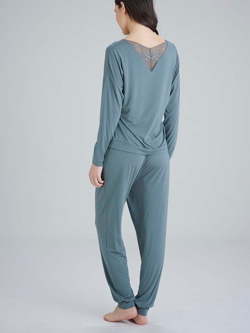Botanical Lace Slouch Top - Sage