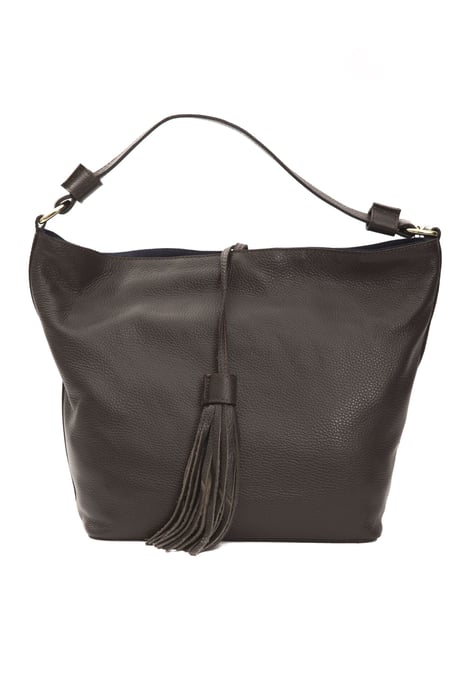 Bolso de hombro de cuero marrón para mujer Donatella Pompei - Image 3