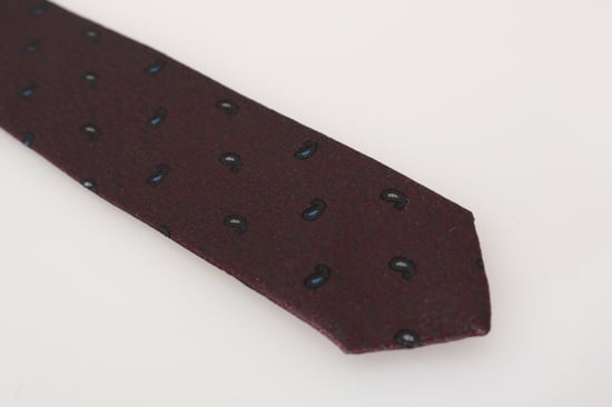 Corbata delgada de seda 100% en burdeos con estampado de Dolce & Gabbana - Image 4