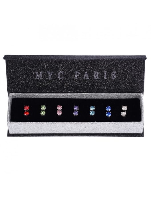 Aretes Caja 7 Días - Plata y Multi - Image 3