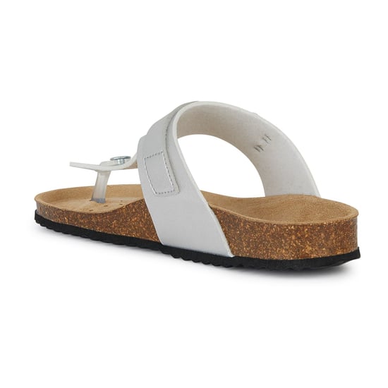 Geox D Brionia Metal Synthetic Polyurethane Women's Silver Sandals - Image 6
