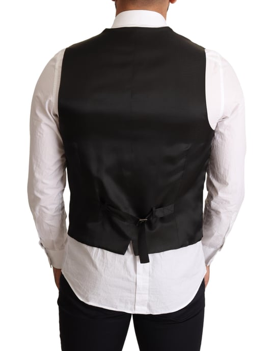 Chaleco Formal de Lana Negra para Hombre de Dolce & Gabbana - Image 3