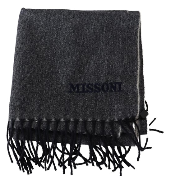 Missoni Men's Gray Cashmere Knit Unisex Neck Wrap Scarf - Image 4