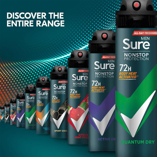 Sure Men Anti-perspirant 72H Nonstop Protection Thermo Fresh Deodorant, 3x250ml
