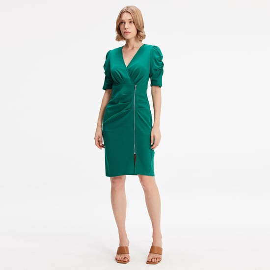 Jersey dress with zip side - Image 2