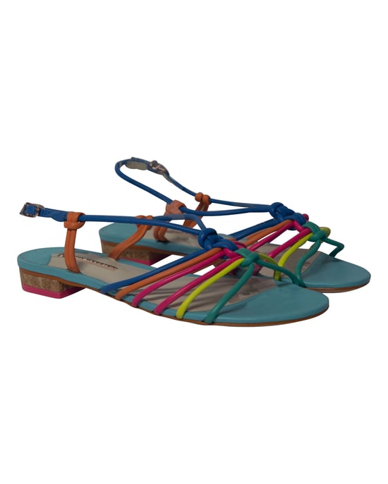 Sophia Webster Rainbow Strappy Sandals in Multicolor Leather - Image 2