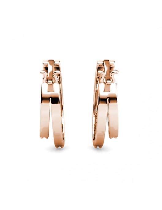 Pendientes Duo Circlet - Oro rosa y cristal - Image 5
