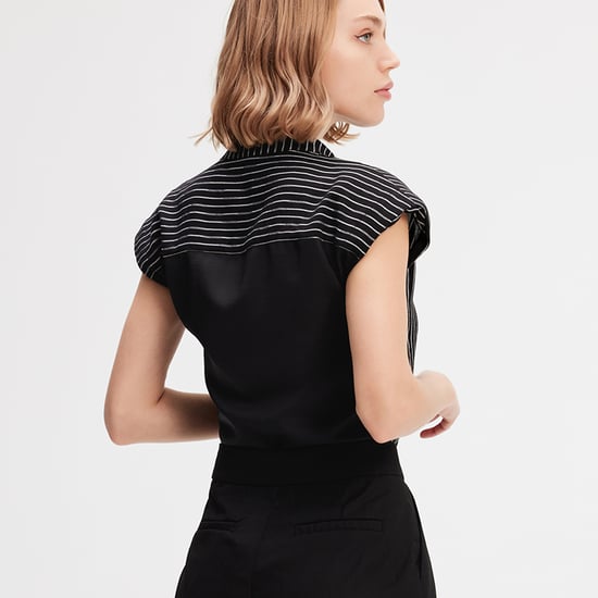 Bi-material striped shirt - Image 4