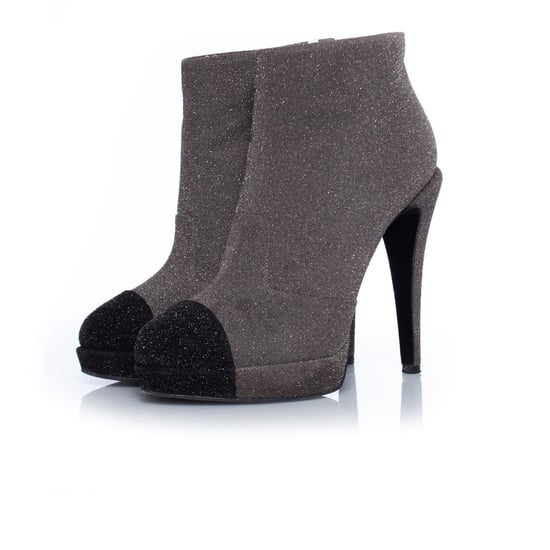 Grey platform glitter boots - Image 1