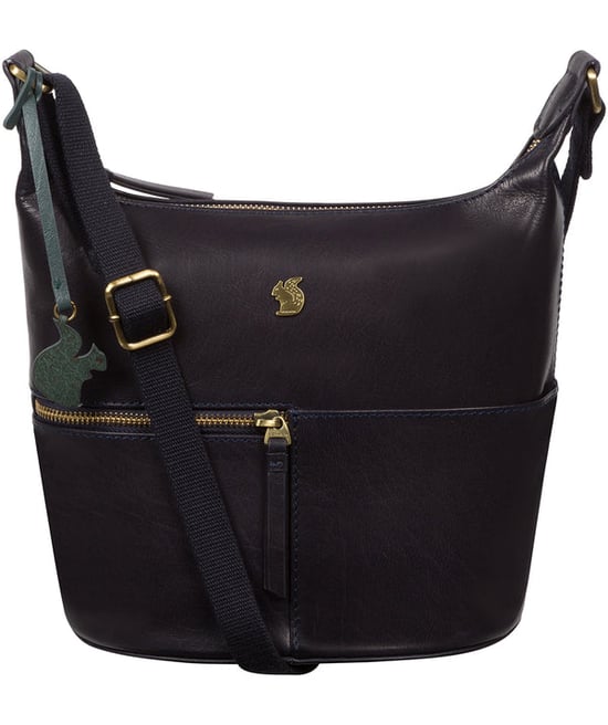 Little Kristin' Navy Leather Shoulder Bag