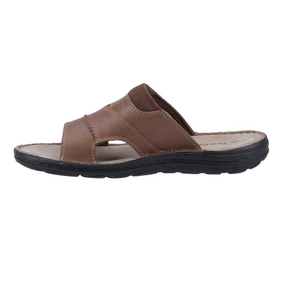 Hush Puppies Mens Archer Leather Mule Sandals (Tan) - Image 3