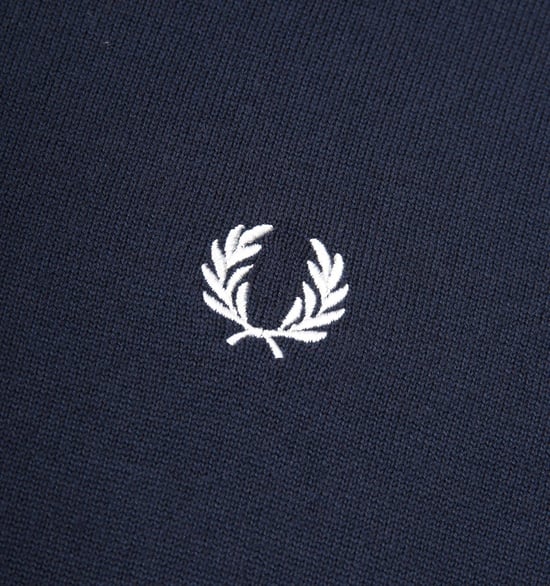 Polo de manga larga de punto clásico para hombre Fred Perry en azul marino - Image 4