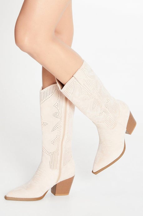 Jackson Cutwork Detail Western Calf Cowboy Boots