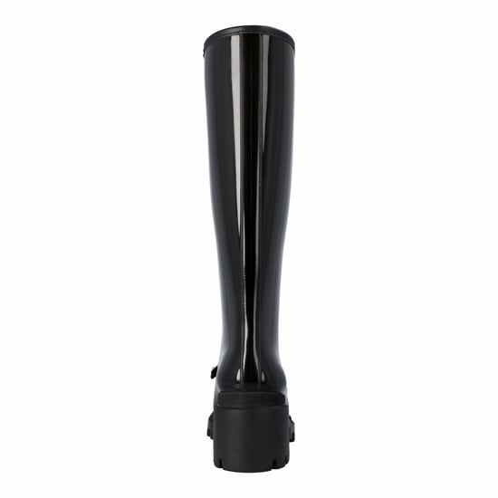 Gucci Women Knee-High Rubber Boot With Horsebit In Black Leather - Image 3