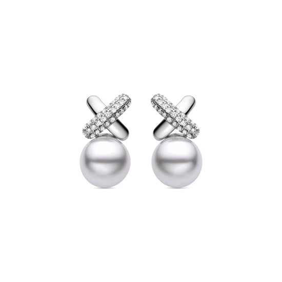 Pendientes Luxenter Geyah de Plata de Ley 925 y Perla Blanca acabado en rodio - Image 1