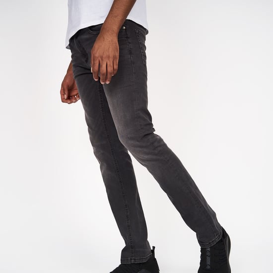 Crosshatch Mens Svelte Stretch Jeans (Dark Grey) - Image 3
