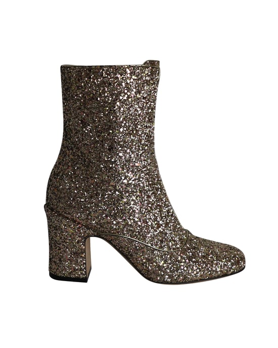 Dior D-Circus Glitter Ankle Boots in Gold Leather - Image 1