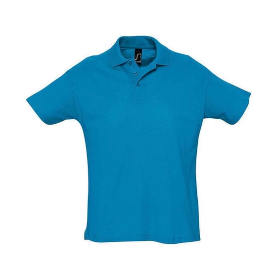 SOLS Mens Summer II Polo Shirt (Aqua) - Image 1