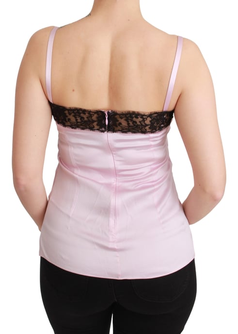 Blusa sin mangas de encaje negro de seda para mujer de Dolce & Gabbana - Image 5