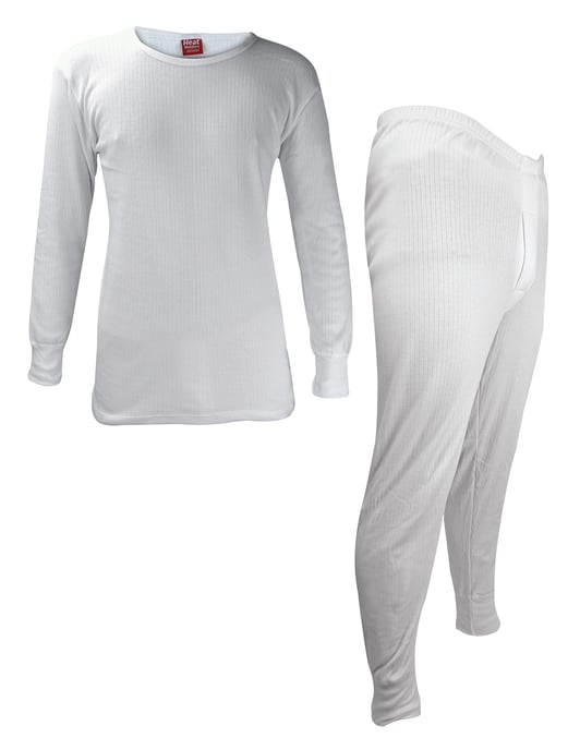 Conjunto de ropa interior térmica para hombre | Calentadores | Invierno Top de manga larga y calzoncillos largos - Blanco - Image 1