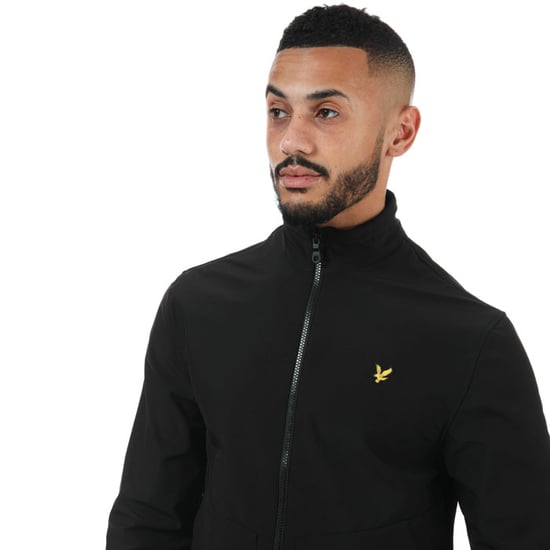 Men's Lyle And Scott Funnel Neck Softshell Jacket in Black - Image 4