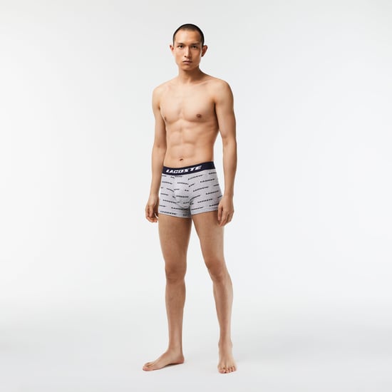 Lacoste men's underpants with contrast waistband in a 3-pack in gray