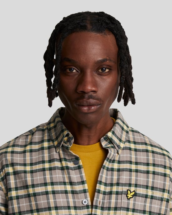 Camisa de manga larga verde azulado Argyle de franela a cuadros de Lyle & Scott - Image 4