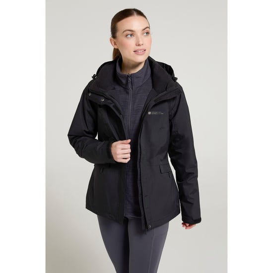 Mountain Warehouse Womens/Ladies Thunderstorm II 3 in 1 Waterproof Jacket (Black) - Image 1