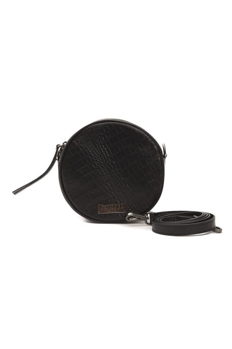 Bolso Cruzado de Cuero Negro Donatella para Mujer Pompei - Image 1