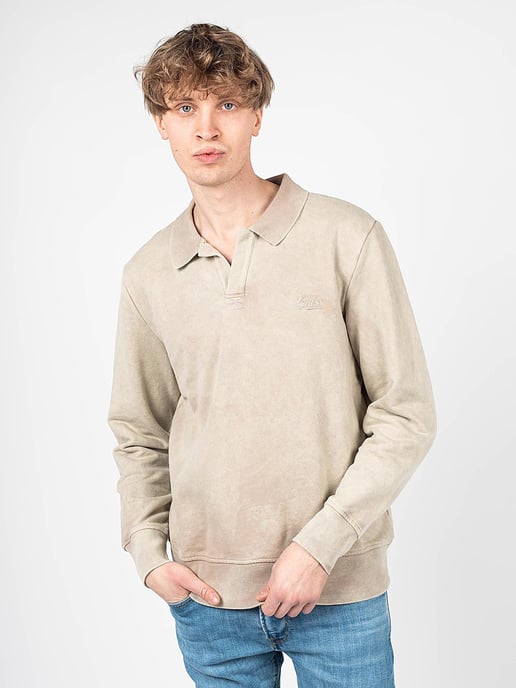 Guess Sudadera Polo Collar Hombre Beige - Image 6