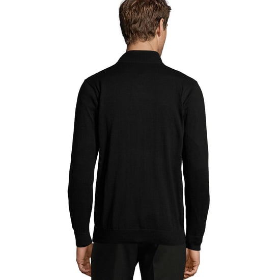 SOLS Mens Gordon Knitted Zipped Cardigan (Black) - Image 2