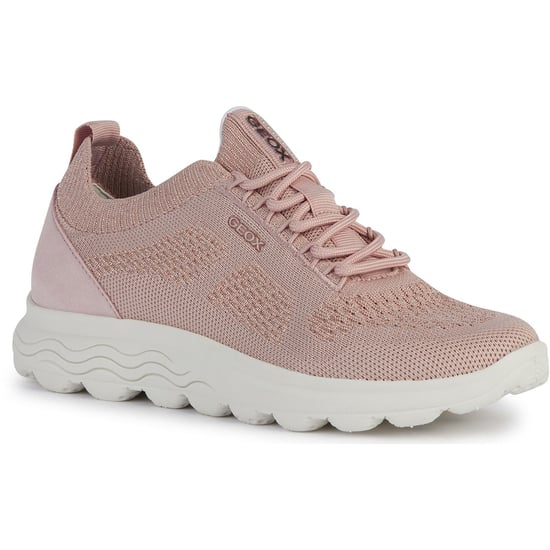 Geox D Spherica A Leather Women's Light Rose Trainers - Image 1