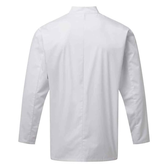 Premier Mens Essential Long-Sleeved Chef Jacket (White) - Image 2