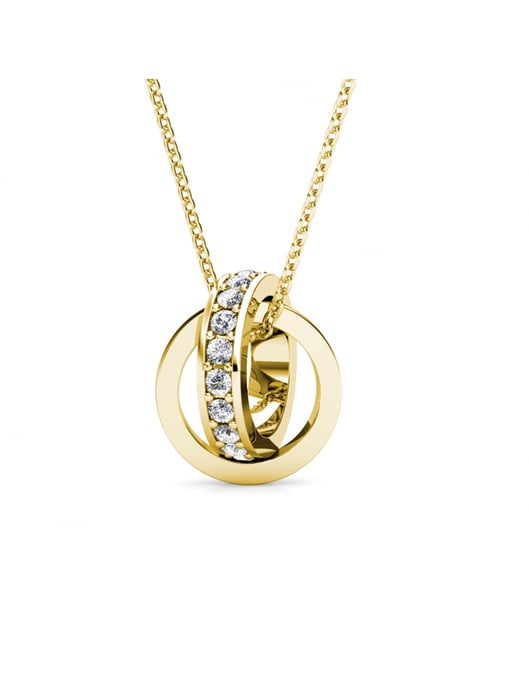 Conjuntos de aros circulares elegantes - Oro y cristal - Image 5