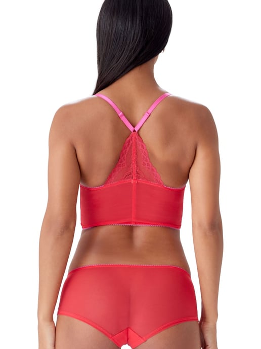 Superboost Lace Deep V Bralet - Rose Red
