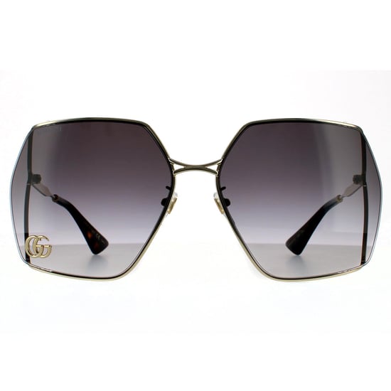 Gucci Square Womens Gold  Grey Gradient  Sunglasses