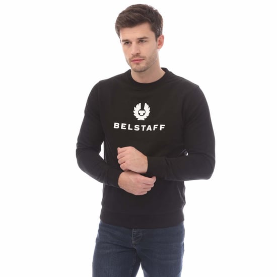 Men's Belstaff Signature  Crewneck Sweatshirt in Black-White - Image 1