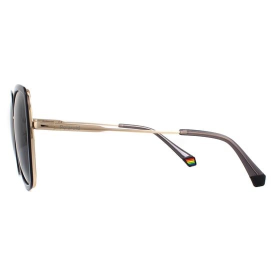 Gafas de sol polarizadas Polaroid Square para mujer en gris y dorado - Image 3