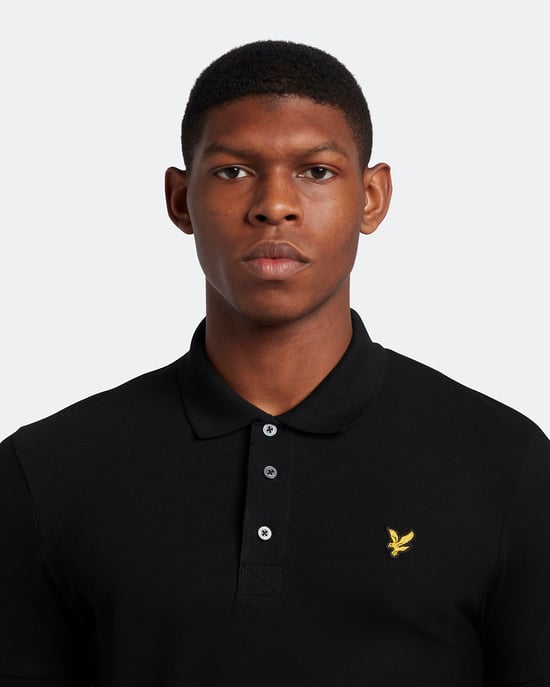 Lyle & Scott Plain Polo Shirt in Black - Image 5