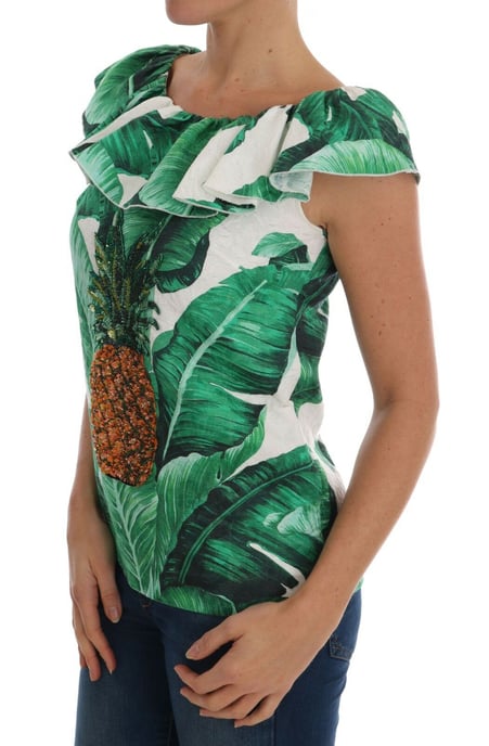 Blusa de lentejuelas de piña y plátano para mujer de Dolce & Gabbana - Image 2