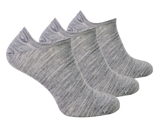 Steven - 3 Pares Multipack Calcetines Invisibles de Lana Merino para Hombre - Gris Claro - Image 1