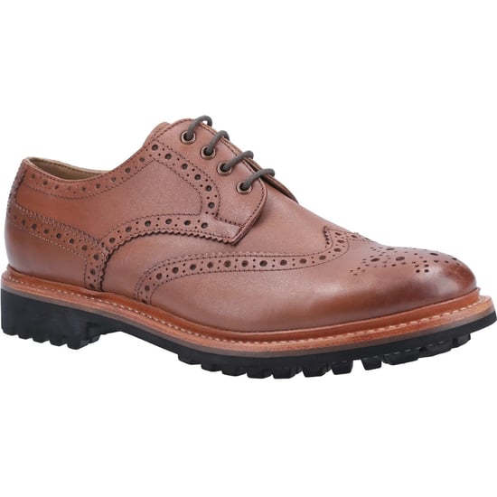 Cotswold Mens Quenington Commando Lace Up Dress Leather Shoe (Brown) - Image 1