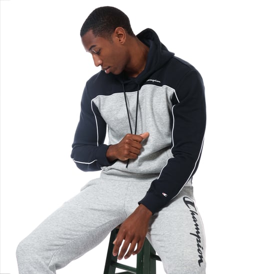 Champion Sudadera Hoodie del hombre Gris, azul oscuro - Image 4