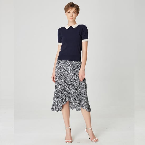 Cross-ruffles and floral print skirt - Image 3